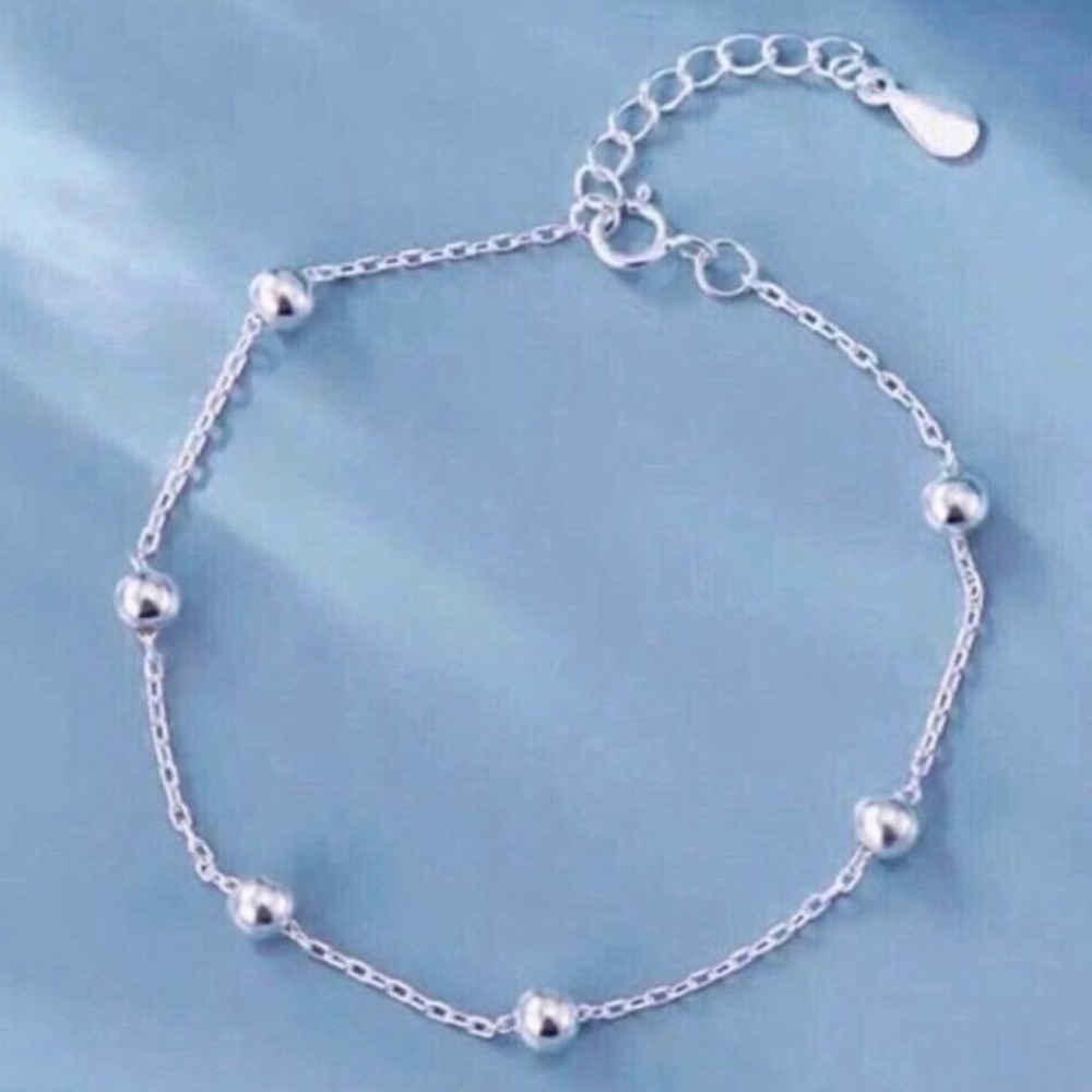 Sterling Silver Beaded Chain Bracelet